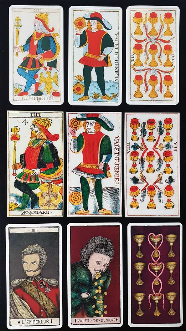 Différentes version du Tarot de Marseille